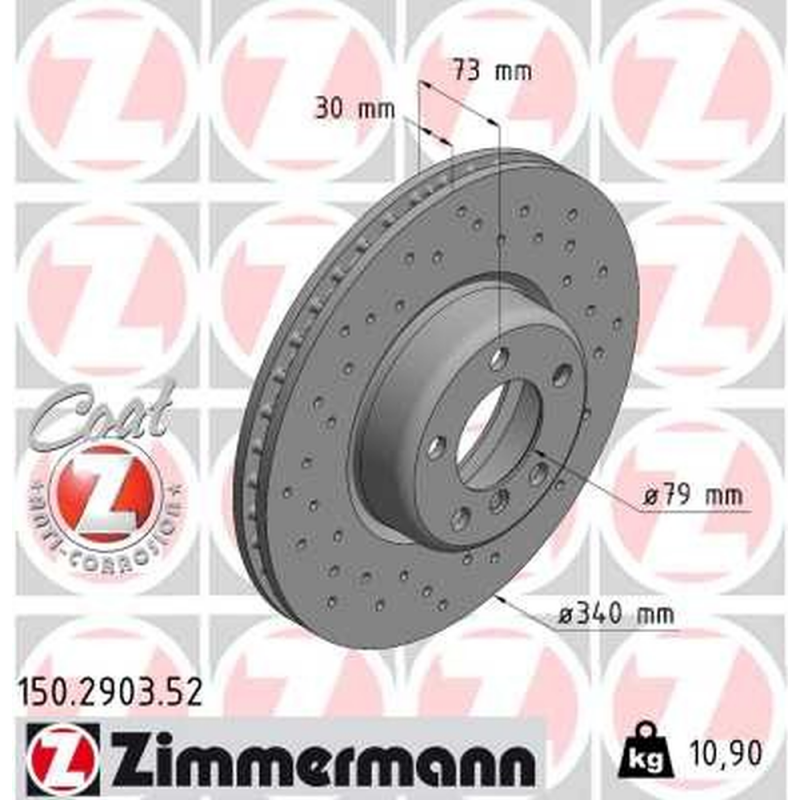 Zimmermann Sport Z 150.2903.52 Bremsscheibe 340mm BMW F Reihe für M Sportbremse Vorderachse
